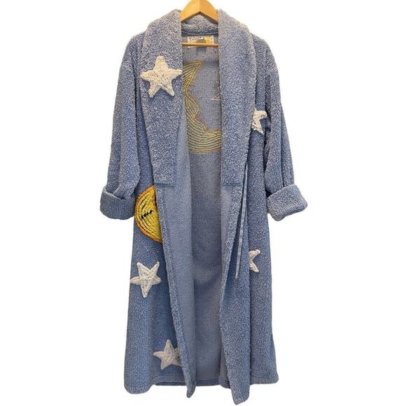 Canyon Group Moon & Stars Robe | Chenille Vintage 90s USA, S, Rare Design - Picture 7 of 9